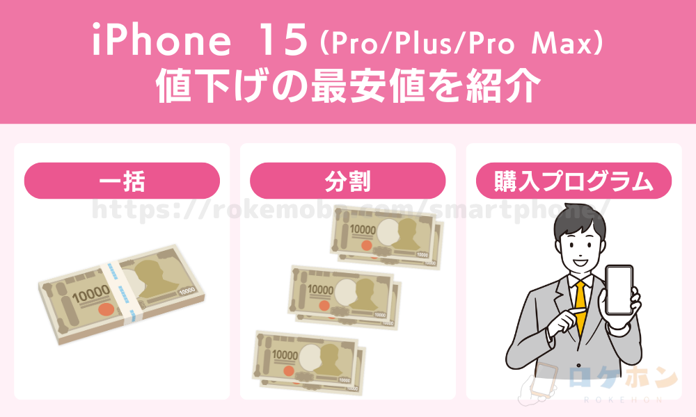 iPhone 15（Pro/Plus/Pro Max）値下げの最安値を紹介